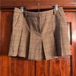 Mango Checkered Wool-Blend Skirt